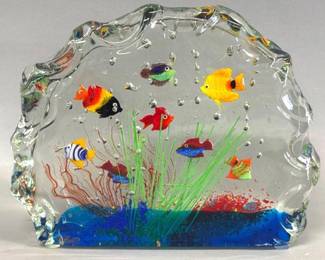 Murano glass aquarium sculpture