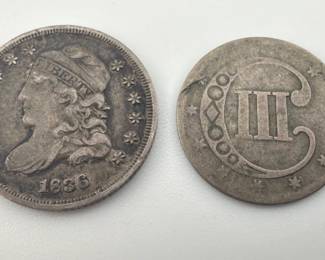 1836, 1851 US coins
