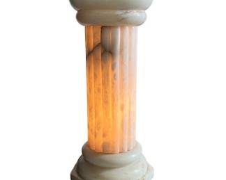 White marble lighted column/pedestal