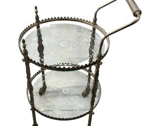 Brass and glass shelf drink trolley
