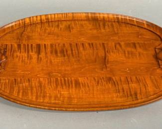 Signed tiger maple wood tray