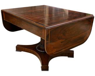 Rosewood coffee table with two drawers - most likely cut down from breakfast table