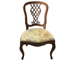 Single carved French side chair
