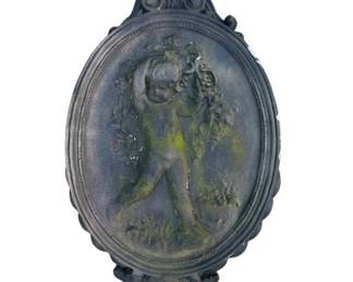 Cast concrete molded wall hanging garden plaque