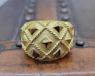 18K Faceted Statement Ring