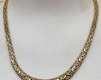 001 Byzantine Link Necklace In 14K