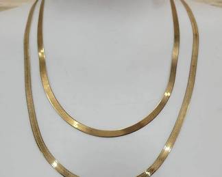 MILOR 14k Herringbone Chain Necklaces