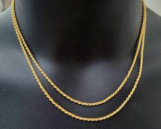Double Rope Necklace 14k