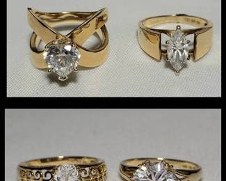 CZ Solitaires In 14k