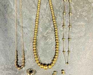 004 Vintage 14K  18K Gold Beads and Baubles