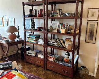 MCM wood book shelves
