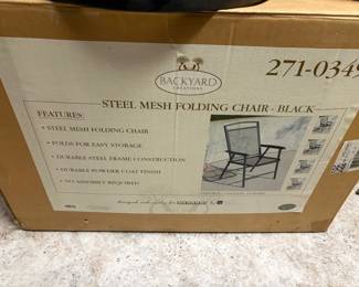 4 steel mesh folding chairs for patio