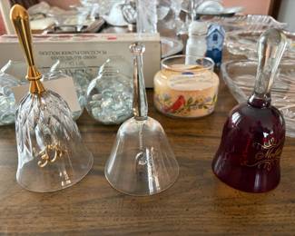 crystal bells, placecard holders