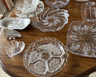 crystal platters and serving ware - Mikasa and vintage