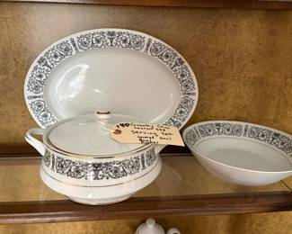Coventry china serving pieces - platter, vegetable bowl and covered vegetable bowl