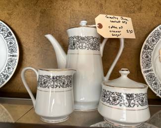 coventry laurent coffee pot, sugar bowl with cover and creamer