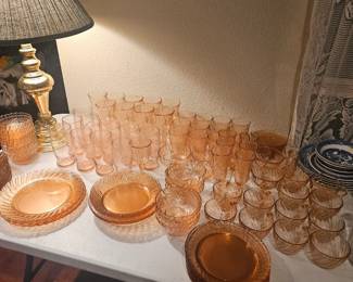 Fortecrisa and Rosaline Arcoroc(pink swirl patterns) dishware. They were my Great-Grandmother's but I just don't have a place for them. They are beautiful. More to come, this isn't all of them!