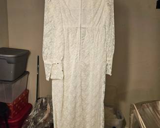 Vintage 70's era "empire" style lace wedding gown.