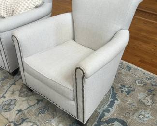 Modern Upholstered Armchair with Nailhead Trim - 2 available