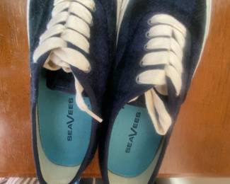 SeaVees Navy Wool Plaid Lace-Up Sneakers