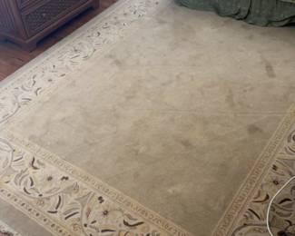 Masland Collection Tufted Floral Area Rug in Beige and Sage - 11’4” x 7’7”