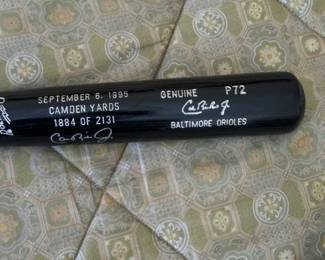 Cal Ripkin Autographed Game Used Baseball Bat