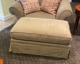 Oversized Armchair and Ottoman Set with Decorative Pillows