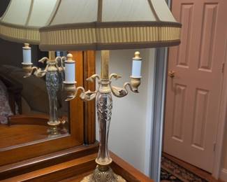Ornate Brass and Glass Lamp