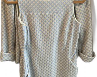 Brooks Brothers Women's Blue and White Textured dress and  blazer size 4