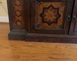 Ornate Inlaid Wood Stand