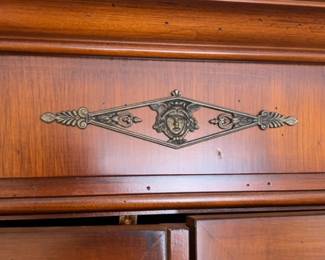 Classic Wood Armoire with Inlay Detail