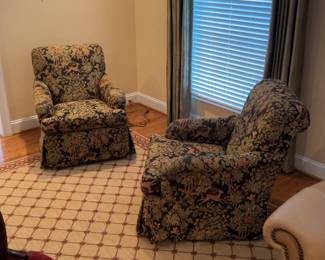 Pearson Tapestry Upholstered Wingback Armchairs - 2 available