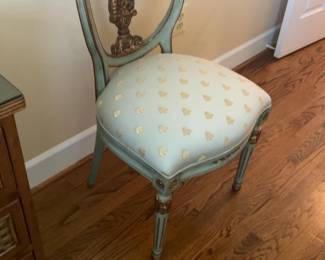 Vintage Style French Provincial Oval Back Side Chair