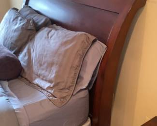 Classic Cherry Wood Sleigh Bed Frame