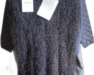 MEIMEIJ Black Shaggy Textured Longline Vest