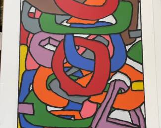 Paul Grancola Abstract Geometric Interlocking Links Canvas Wall Art