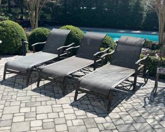 Outdoor Mesh Adjustable Chaise Lounges - 3 available