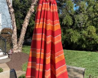 Orange & Red Patio Umbrella with Table