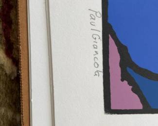 Paul Grancola Abstract Geometric Pop Art Print in Blue and Green