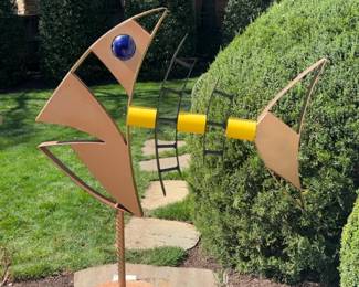 6' outdoor metal fish sculpture