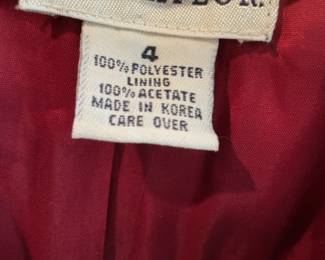 Vintage Ann Taylor size 4 Double-Breasted Longline Blazer Coat with Red Lining