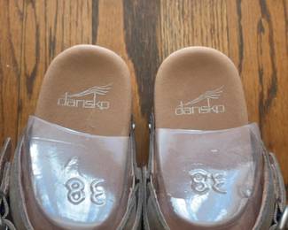 Dansko Suede Mule Clogs with Buckle Detail