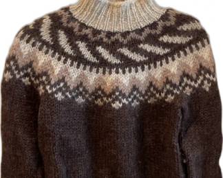 100% Icelandic wool Chunky Knit Fair Isle Wool Sweater