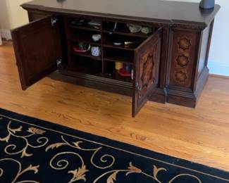 Ornate Inlaid Wood Stand