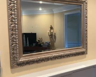 Ornate Style Gilt Framed Wall Mirror - 33” H x 45” W