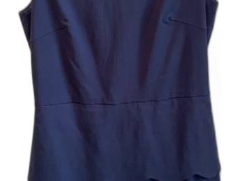 J. McLaughlin Navy Sleeveless Tiered Scalloped Hem Shift Dress