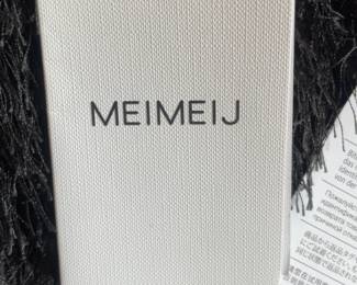 MEIMEIJ Black Shaggy Textured Longline Vest