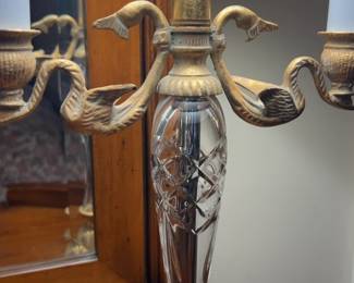 Ornate Brass and Glass Lamp