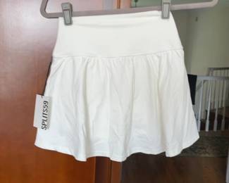 *Splits59 White Athletic Tennis Skirt