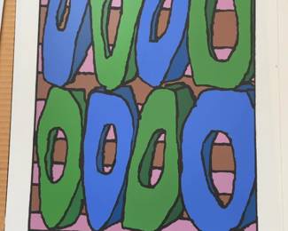 Paul Grancola Abstract Geometric Pop Art Print in Blue and Green